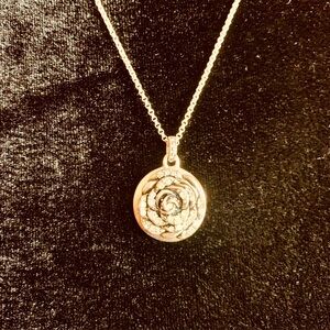 Fossil Jeweled Rose Necklace